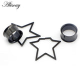 2pcs Stainless Steel Star Shape Ear Plugs Ear Gauges