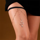 Long Tassel Beaded Leg Band Chain Snake Pendant Women Body Jewelry