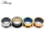 2pc Stainless Steel Double Ear Pirecing Plugs Body Jewelry Gauges