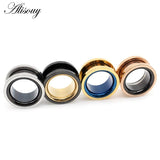 2pc Stainless Steel Double Ear Pirecing Plugs Body Jewelry Gauges