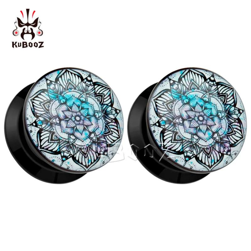 Datura Flower Acrylic Ear Plugs Gauges Body Piercing Jewelry