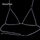 StoneFans Rhinestone Body Chain Sexy Breast Bra Necklace