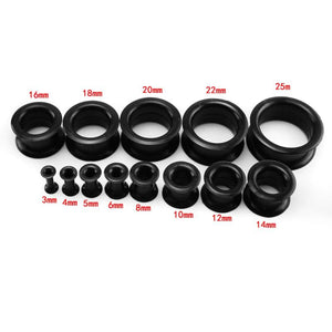9 Pairs Mixed Colors Silicone Ear Tunnels Flesh Plugs Gauges Sets