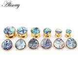 2pcs Shell Water Drop Pendant Stainless Steel Ear Tunnels Plugs Flesh Expander