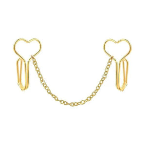 Non Piercing Nose Clip Ring with Chain Stainless Steel Nose Cuff Sexy Jewelry