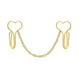 Non Piercing Nose Clip Ring with Chain Stainless Steel Nose Cuff Sexy Jewelry