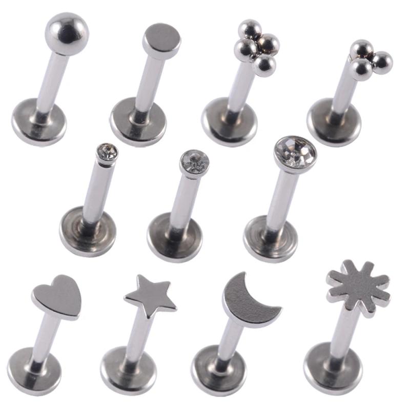 Surgical Steel Heart Tragus Cartilage Lip Stud Earrings