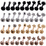 Surgical Steel Heart Tragus Cartilage Lip Stud Earrings