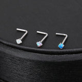 20G Opal Stone Nose Studs Set for Women Stainless Steel Nostril Studs