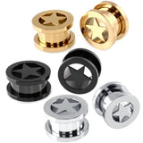 Star Shaped Ear Plugs Surgical Steel Ear Tunnels Piercing Expander