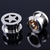 Star Shaped Ear Plugs Surgical Steel Ear Tunnels Piercing Expander