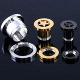 Star Shaped Ear Plugs Surgical Steel Ear Tunnels Piercing Expander