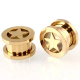 Star Shaped Ear Plugs Surgical Steel Ear Tunnels Piercing Expander