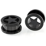 Star Shaped Ear Plugs Surgical Steel Ear Tunnels Piercing Expander