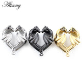 Heart Dragon Wing Saddle Ear Tunnel Plugs Stretcher Gauges Earrings