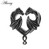 Heart Dragon Wing Saddle Ear Tunnel Plugs Stretcher Gauges Earrings