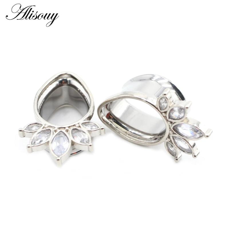 2PC Expansion Water Drop Stainless Steel Ear Gauges 8mm-22mm
