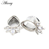 2PC Expansion Water Drop Stainless Steel Ear Gauges 8mm-22mm