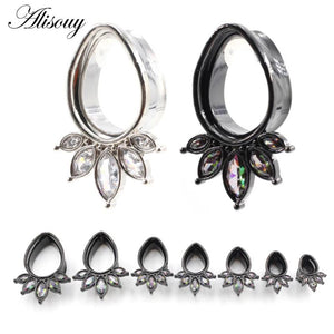 2PC Expansion Water Drop Stainless Steel Ear Gauges 8mm-22mm