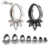 2PC Expansion Water Drop Stainless Steel Ear Gauges 8mm-22mm