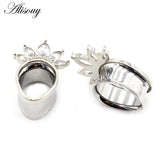 2PC Expansion Water Drop Stainless Steel Ear Gauges 8mm-22mm