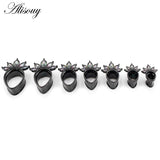 2PC Expansion Water Drop Stainless Steel Ear Gauges 8mm-22mm