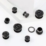 Stainless Steel Dark Skull Ear Gauges Plugs Tunnels Earring Back