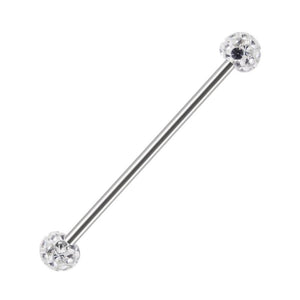 Titanium Ferido Crystal Industrial Barbell Piercing