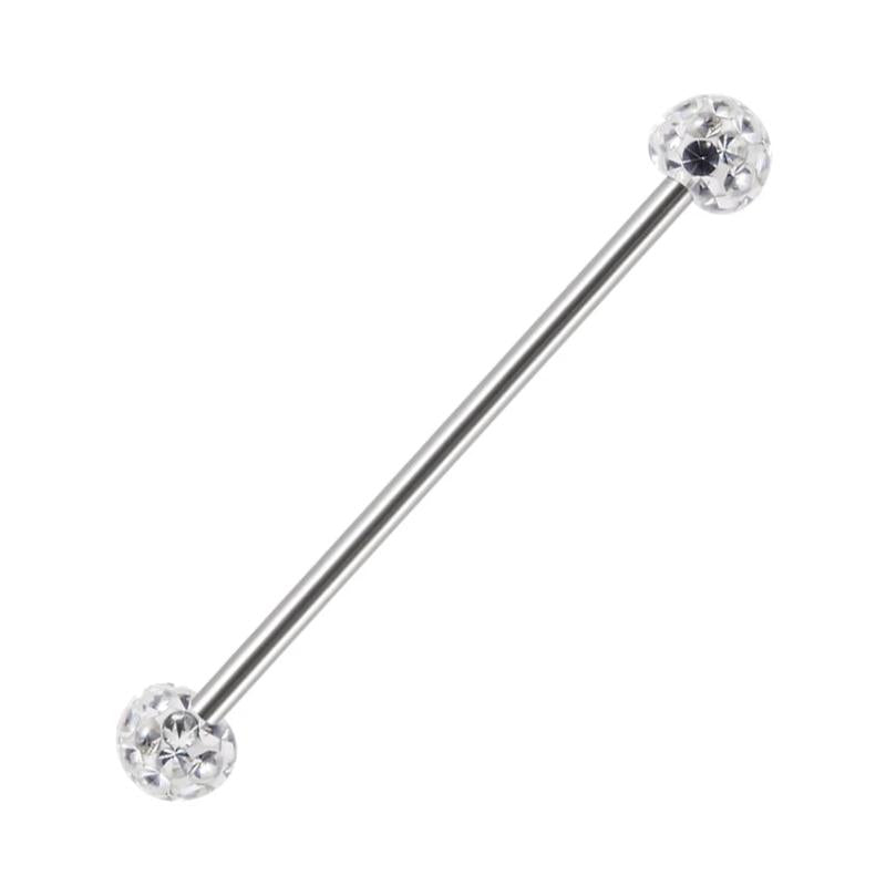 Titanium Ferido Crystal Industrial Barbell Piercing
