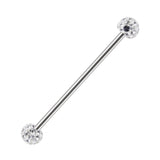 Titanium Ferido Crystal Industrial Barbell Piercing
