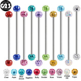 Titanium Ferido Crystal Industrial Barbell Piercing