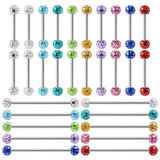 Titanium Ferido Crystal Industrial Barbell Piercing