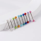 Titanium Ferido Crystal Industrial Barbell Piercing