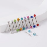 Titanium Ferido Crystal Industrial Barbell Piercing