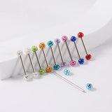 Titanium Ferido Crystal Industrial Barbell Piercing