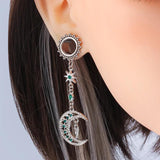 2PCS Stainless Steel Star Moon Ear Gauges Plugs Tunnels Earring