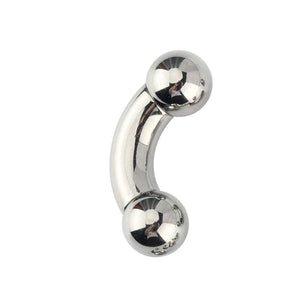 G23 Titanium Curved Barbell Nose Ring 0G-12G With Balls Earring
