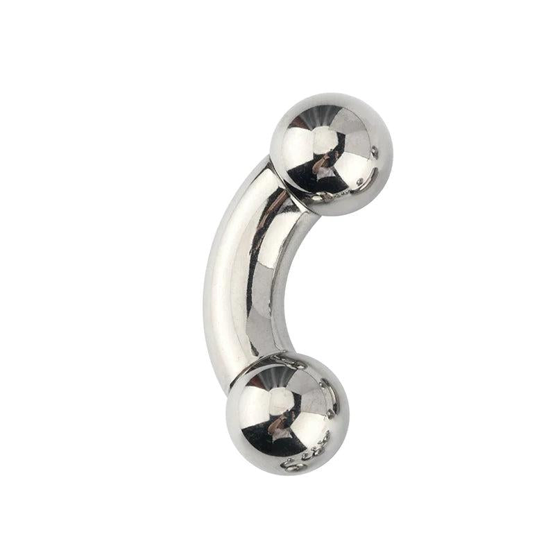 G23 Titanium Curved Barbell Nose Ring 0G-12G With Balls Earring
