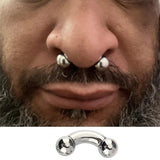 G23 Titanium Curved Barbell Nose Ring 0G-12G With Balls Earring