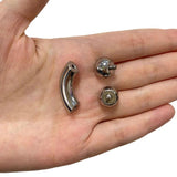 G23 Titanium Curved Barbell Nose Ring 0G-12G With Balls Earring
