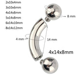 G23 Titanium Curved Barbell Nose Ring 0G-12G With Balls Earring
