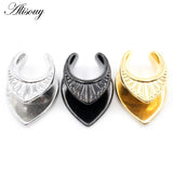 8-25mm Steel Saddle Zirconia CZ Ear Tunnel Plug Stretcher Gauges