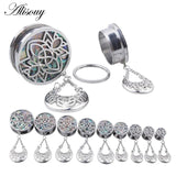 316L Stainless Steel Hollow Dangle Shell Ear Plug Gauge Tunnel