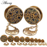 316L Stainless Steel Hollow Dangle Shell Ear Plug Gauge Tunnel