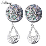 316L Stainless Steel Hollow Dangle Shell Ear Plug Gauge Tunnel