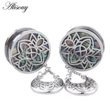 316L Stainless Steel Hollow Dangle Shell Ear Plug Gauge Tunnel