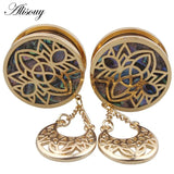 316L Stainless Steel Hollow Dangle Shell Ear Plug Gauge Tunnel