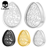 2 PCS Stainless Steel Lucky Cloud Teardrop Ear Gauges Plugs
