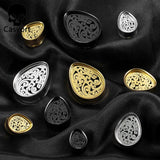 2 PCS Stainless Steel Lucky Cloud Teardrop Ear Gauges Plugs