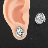 2 PCS Stainless Steel Lucky Cloud Teardrop Ear Gauges Plugs